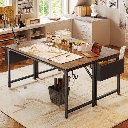 PRAISUN 55'' Computer Desk with Fabric Storage Bag-Elysine